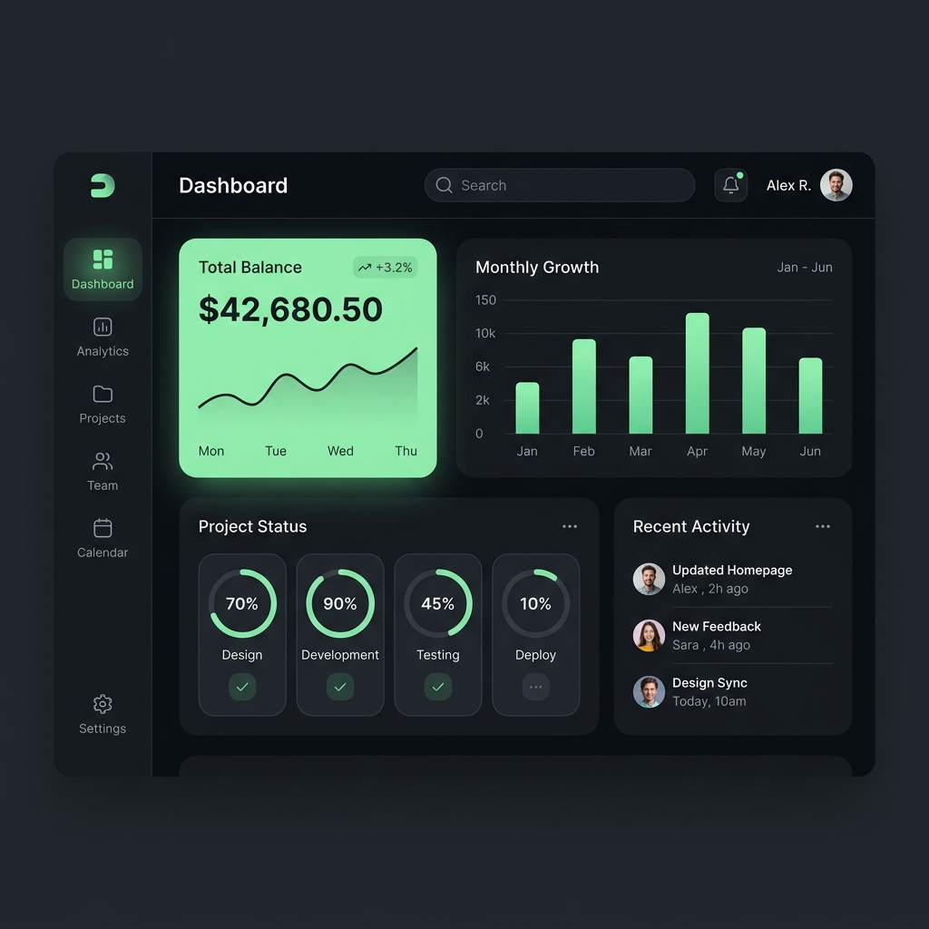 Dashboard Modern Minimalis